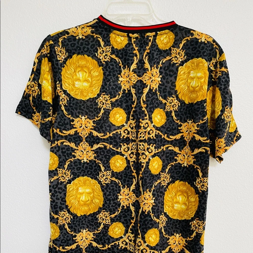 FRESH PRINTS of BEL-AIR Italian Designer Style Baroque LIONS Head SHIRT L - Picture 9 of 12